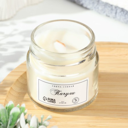 Aromatic candle made of soy wax in a bank, 75 g, patchouli-1
