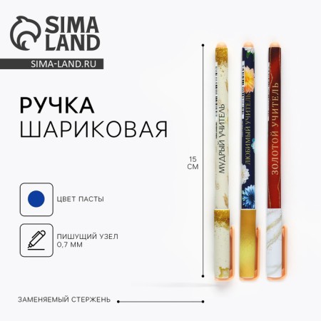 Pen Plastic with a cap software "Teacher", mix, blue paste 0.7 mm