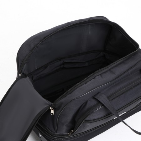 Road bag on wheels, a lightning department, with an increase, an outer pocket, black color-5