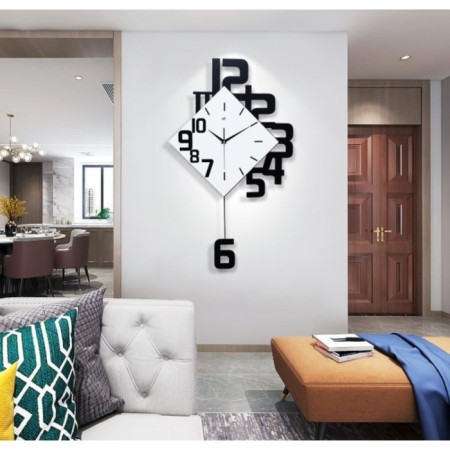Wall clock, series: pendulum, smooth move, 34 x 64 cm-1