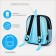 Baby backpack on lightning, 3 outer pockets, black/blue color