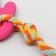 Chewing toy with rope for dogs "palm", 10 cm, pink