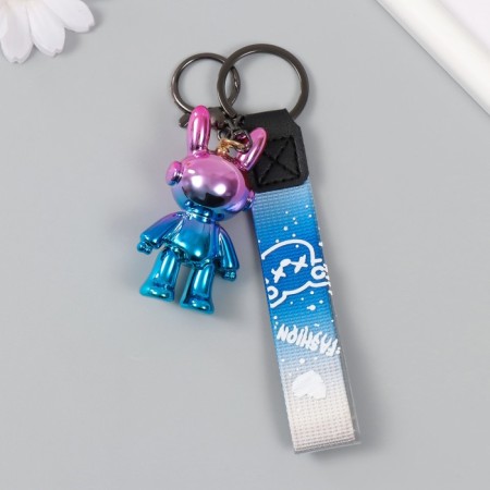 Trick Plastic with carbine, strap "Bunny Cosmonaut" Holography 2.7x3.5x6.4 cm-1