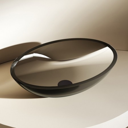 ABBER KRISTALL AT2802onyX sink, invoice, 500x350x150 mm, polyester resin, black