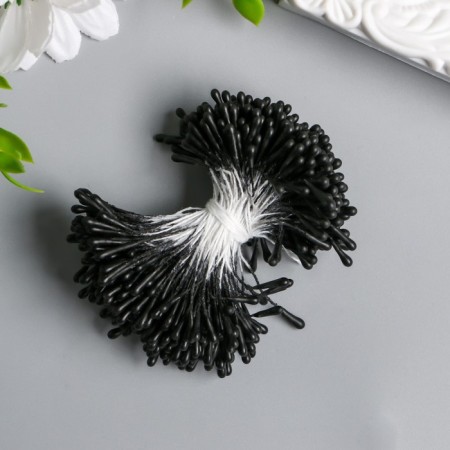 Stamens for flowers "Drops Black Black" D = 1.5 mm set 400 pcs length 6 cm-1