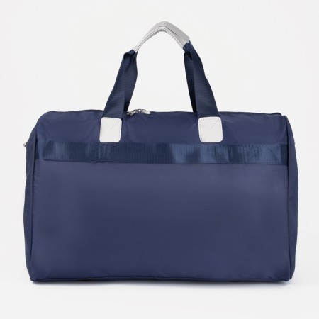 Road bag on lightning, outer pocket, long belt, suitcase holder, blue color-1