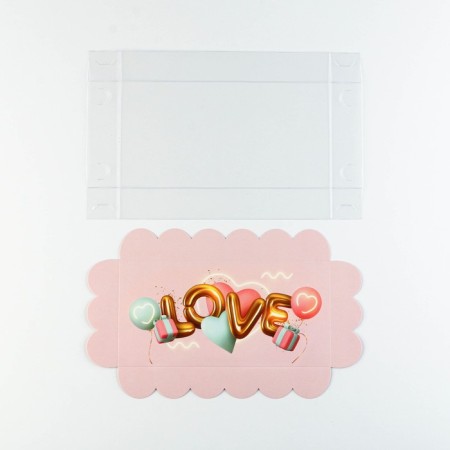 Cookie box, confectionery packaging with PVC lid, “air love”, 10.5 x 21 x 3 cm-4