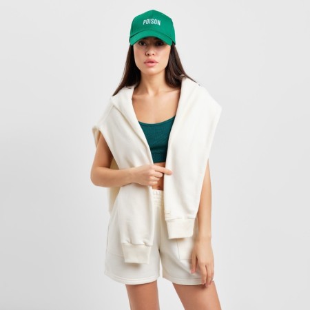Women's cap with embroidery, green, p. 56-58-1