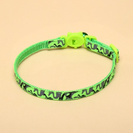 Kotoflash collar, with a bell, 30 x 1 cm, polyester, green-1