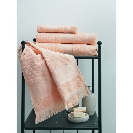Terry towel Peach, size 50x90 cm, pink color