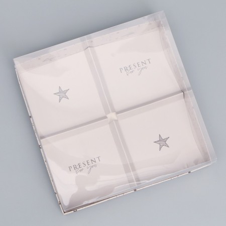 Confectionery box for mousse cakes "Present for You", 17.8 x 17.8 x 6.5 cm-1