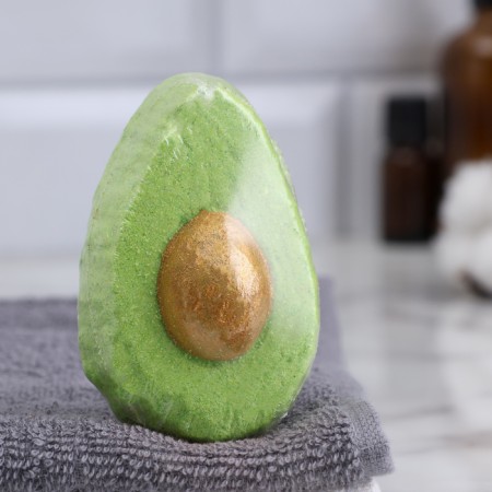 Avocado bathtub bomb, Mandarin, 90 grams "Dobroparov"-1