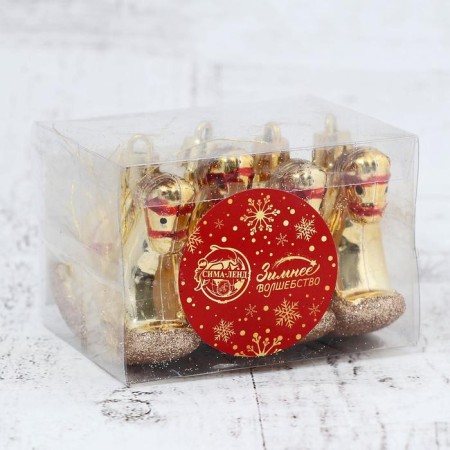 Christmas tree decoration "Horse - rocking" (set 4 pcs) 6.5x5 cm, gold-1