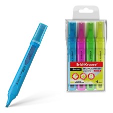 A set of textbooks of 4 colors, Erichkrause Liquid Visioline V-14 Neon, 0.6-5.0 mm, water-based ink