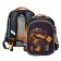 School backpack 37 x 28 x 13cm, ergonomic back, Across 557, + bag, black/orange