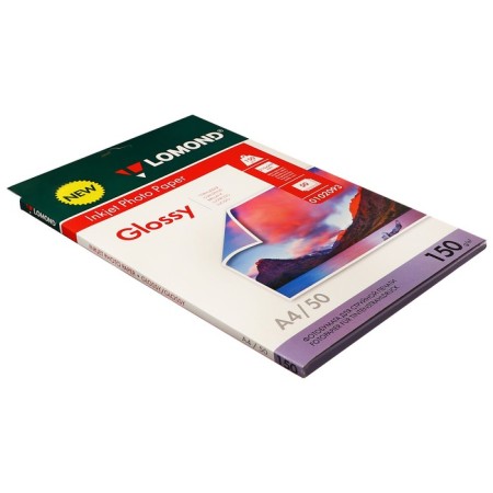 Photo paper for jet printing A4, 50 sheets Lomond, 150 g/m2, bilateral, glossy-1