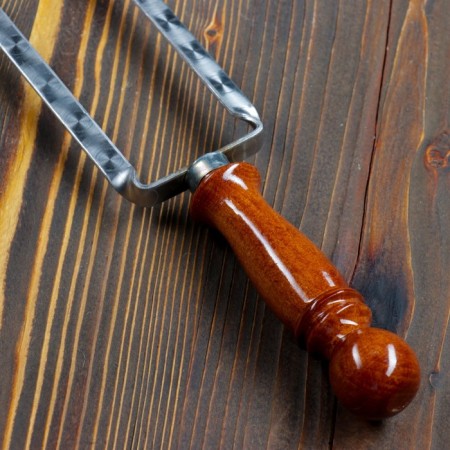 Double fork-Shampur with a wooden handle, with a pattern, 40cm-2