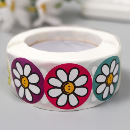 Stick Paper "Chamomile" d = 2.5 cm 500 pcs in a roll 3x6.5x6.5 cm-2