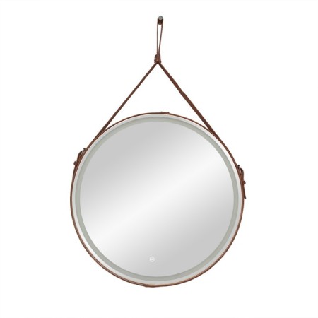 Mirror Uperwood Round, 80 cm, LED backlight, sensor, brown belt-1