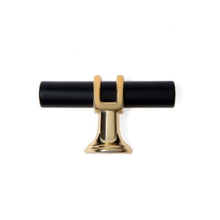 Handle button cappio, d = 12, black color with gold-4