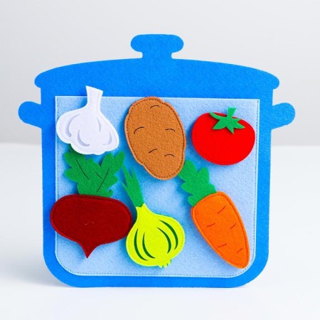 Developing game "Poster with vegetables"