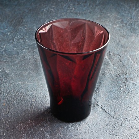 Low glass glass "Shetland sculpture", 300 ml, lilac color-1