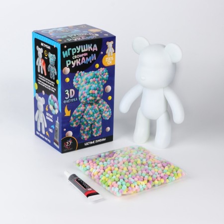 Toy pompons "Bear", multi -colored-1