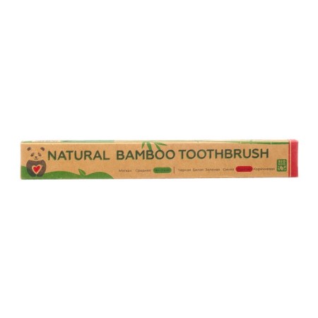 Bamboo toothbrush hard in the box, pink-2