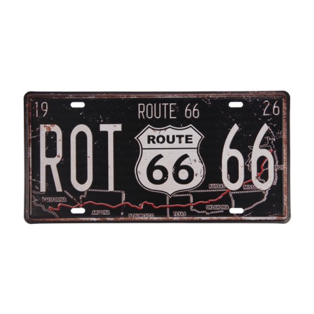 Decorative license plate, "route 66", 30 × 15 cm
