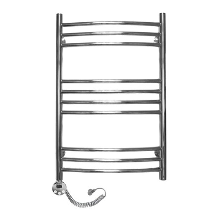 Domoterm electric heated towel rail "Calipso", 500 x 800 mm, 10 crossbars, left, chrome