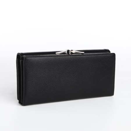 Women's wallet on a magnet, black color-1