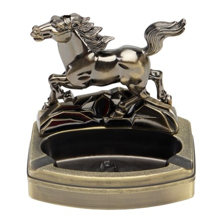 Lighter with an ashtray "horse", piezo, gas
