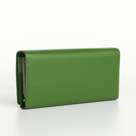 Women's wallet on magnets, green color-1