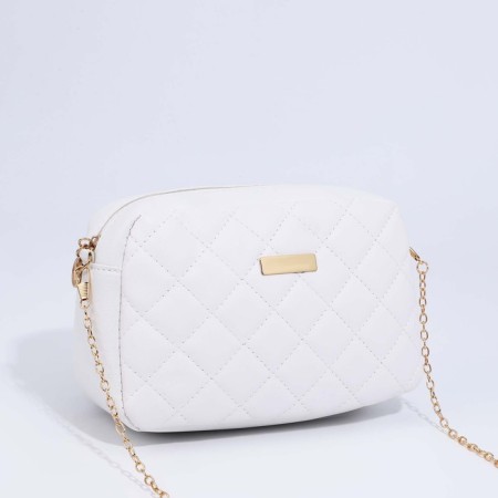 Bag Cross-Bodi with a zipper, white color-2