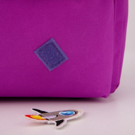 School textile “Cosmos”, 37 x 33 x 13 cm, Velcro, purple school backpack-13