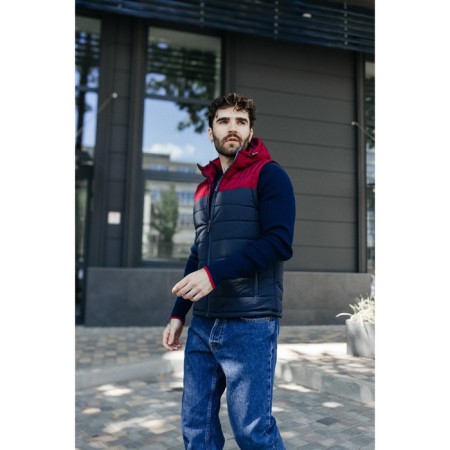 Male ise vest, size 46, blue color, burgundy-13