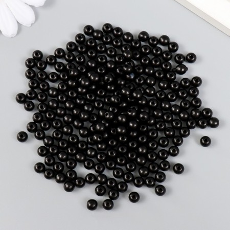 Set of beads "needlework" plastic, diameter 6 mm, 25 g, black-1
