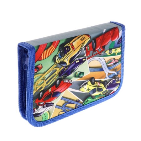School pencil case with a zipper 13 x 19.5 cm "cars" fabric, 1 section-2