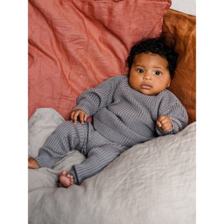 Sweater Knitted Children's Amarobaby Pure Love Buddy, height 98 cm, color gray color-7