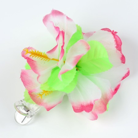 Hawaii set clip with fuchsia flower, wreath-4