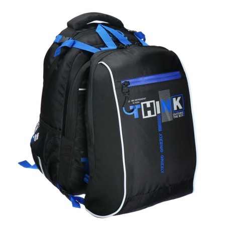 School backpack, 39 x 28 x 17 cm, Grizzly, ergonomic back, laptop compartment, + bag for shoes-1