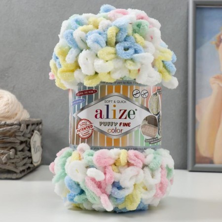 Yarn "Puffy fine color" 100% micropoliester 14.5m/100g (5949 children)
