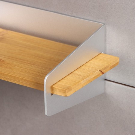 Wall -mounted shelf, 31 × 17.5 × 12 cm, aluminum, bamboo-3