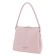Bag women, genuine leather, pink 27x8x24 cm