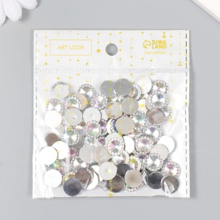 Decor for creativity plastic "Rhinestones. Crystal flower" set of 100 pcs 1.2x1.2 cm-3