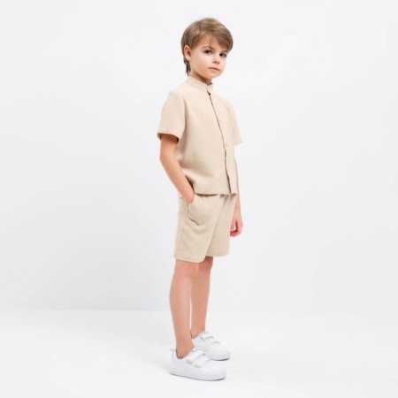 Set for a boy (shirt, shorts) minku beige color, height 116-1