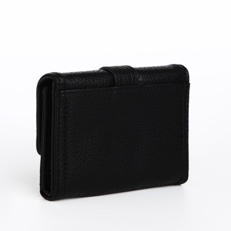 Women's wallet on the button, black color-1
