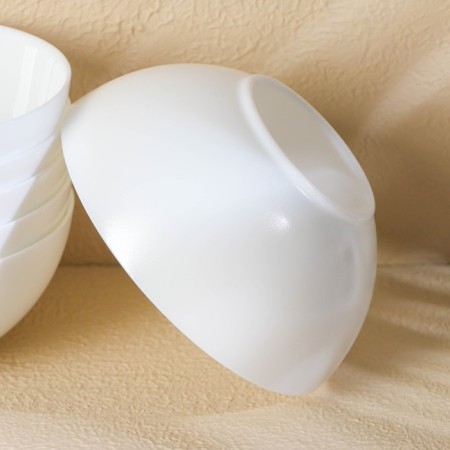 Set of salad bowl Luminarc diwali, 1 l, d = 18 cm, glass ceramic, 6 pcs, white color-4