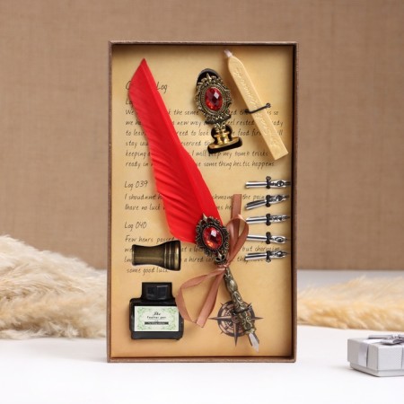 Gift set 5B1 "Relief": Pit pen red, ink, tips, print, wax-1