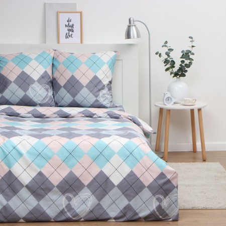 Bed linen saving and I 2 joint venture GEOMETRY 175x215cm, 180x215cm, 70x70cm-2 pcs, polysatin, 80 g/m²-2